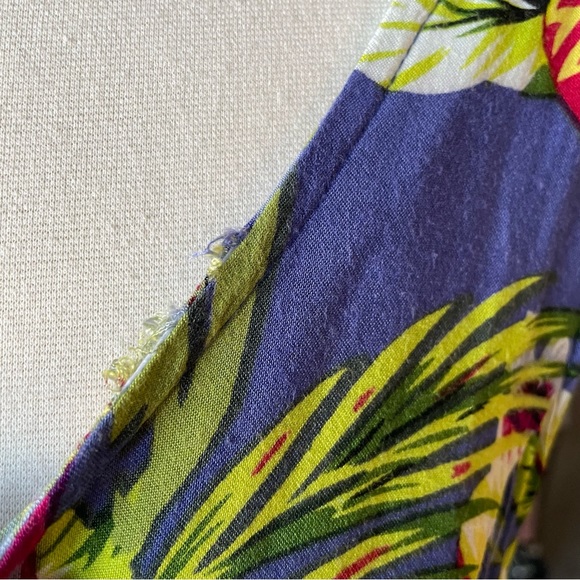 Vintage Y2K Metropolitan Tropical Floral Flowy Sundress L - Picture 4 of 13